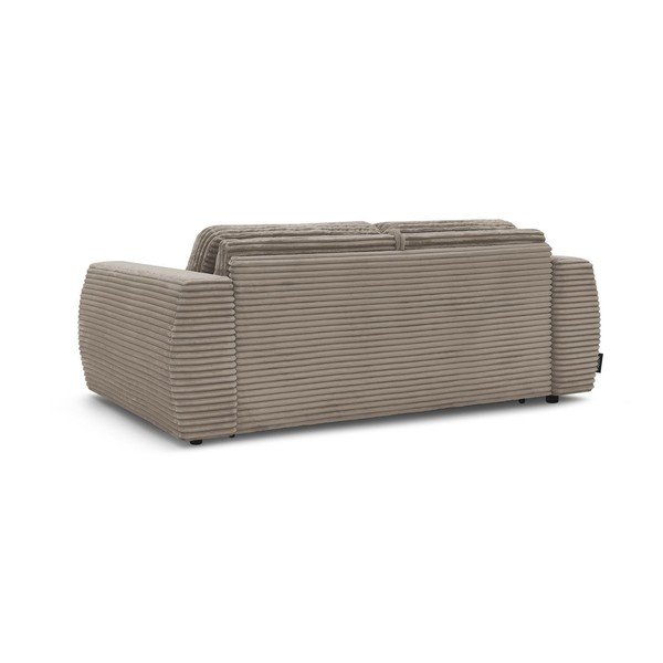 Кафяво-сив диван за ежедневно спане/сгъваем от рипсено кадифе 220 cm Hugo – Bobochic Paris-image-4