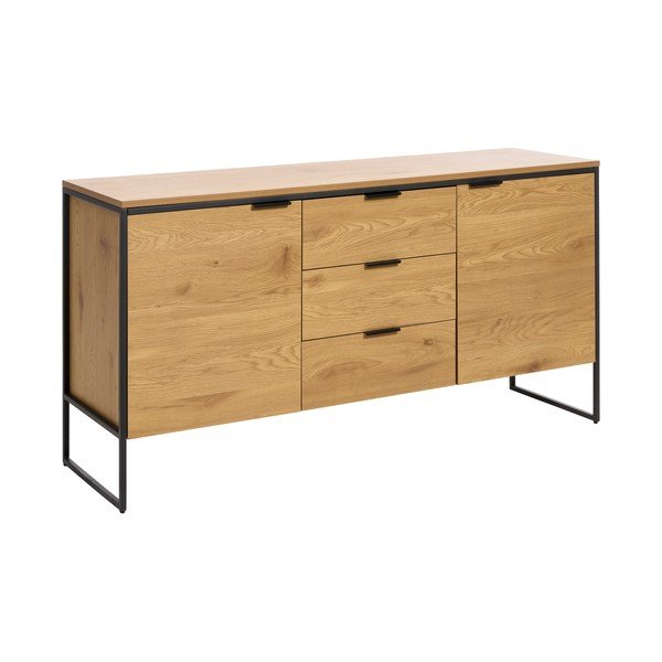 Скрин от декор от дъб  в естествен цвят 155x81x45 cm Cesura – Unique Furniture-image-2