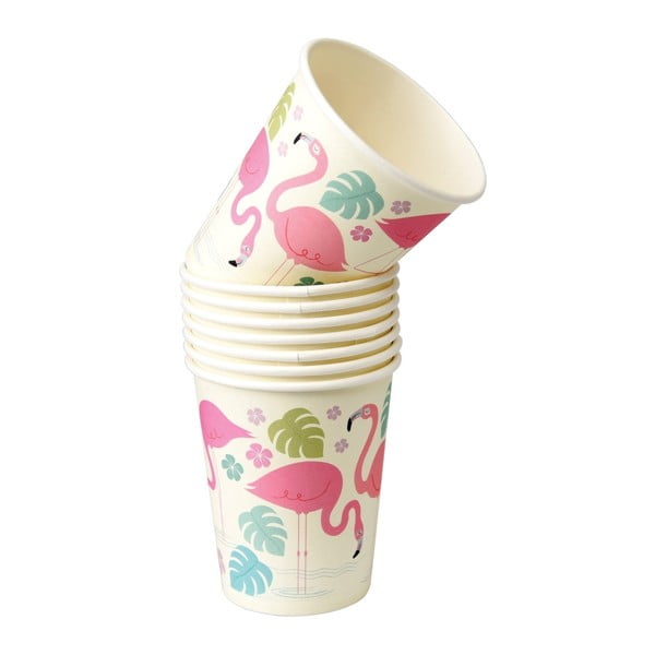 Комплект от 8 хартиени чаши , 250 ml Flamingo Bay - Rex London