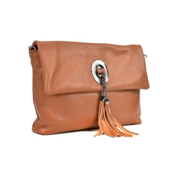 Коняк кафява кожена чанта за кръст Roberta M Elisa - Roberta M-image-1