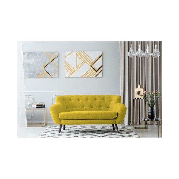 Žlutá dvojmístná pohovka Kooko Home Rock-image-2