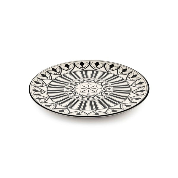 Комплект от 6 чинии от кремав порцелан с черен орнамент Maroc Tabak, ⌀ 26 cm - Mia-image-1