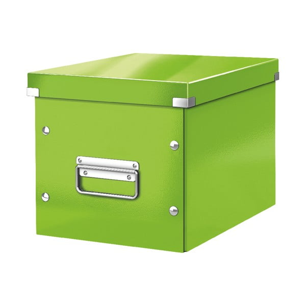 Зелена картонена кутия за съхранение с капак Click&Store - Leitz