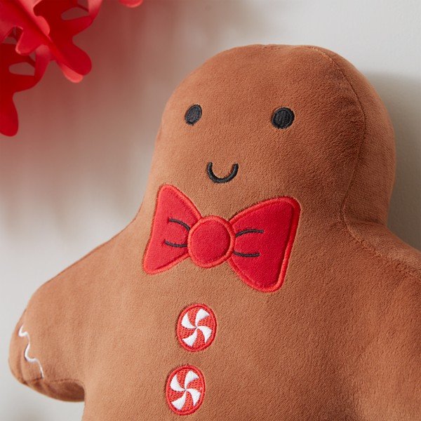 Кадифена декоративна възглавница с коледен мотив 28x37 cm Gingerbread – Catherine Lansfield-image-3