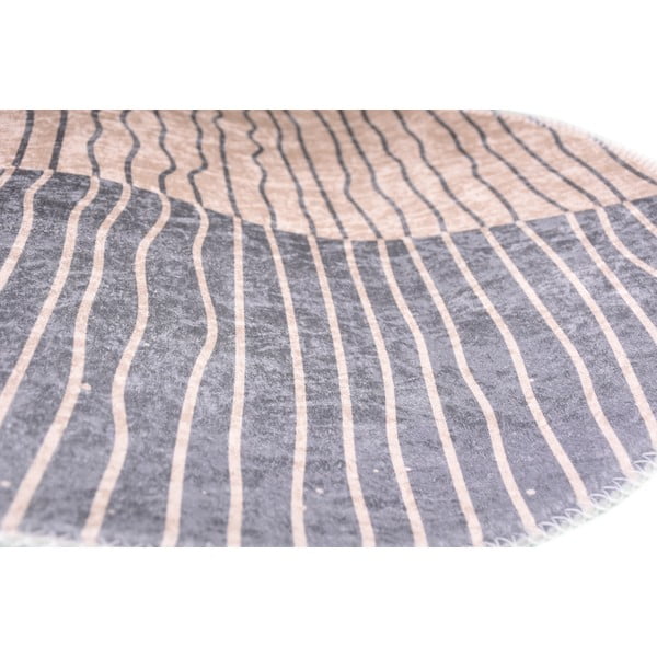 Миещ се кръгъл килим в сиво и кремаво ø 120 cm Yuvarlak - Vitaus-image-2