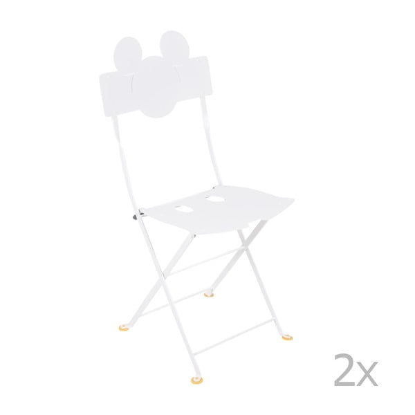Комплект от 2 бели метални градински стола Bistro Mickey - Fermob