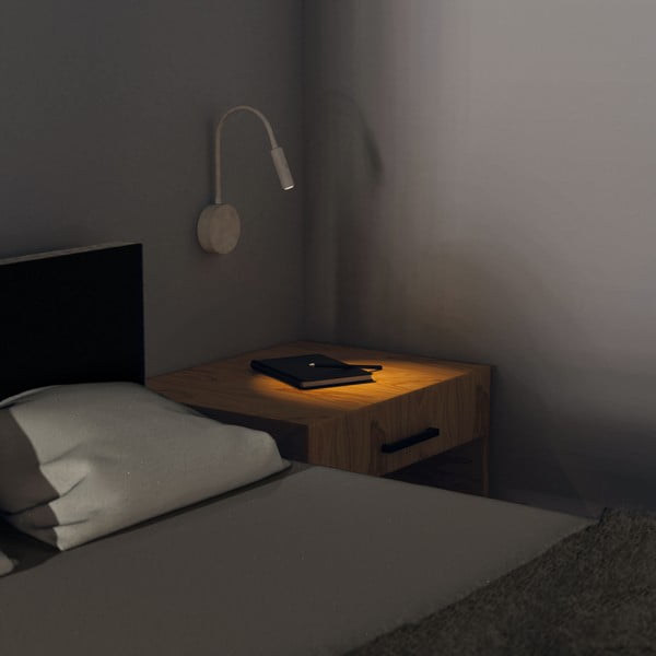 Бяла стенна лампа, височина 53 cm Leo - SULION-image-1