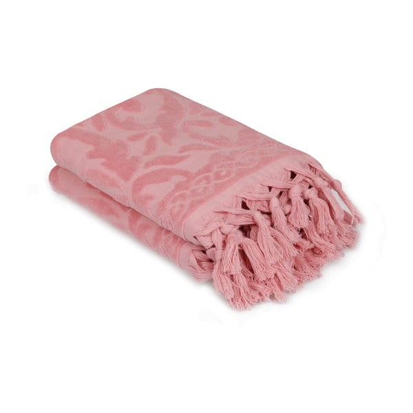 Комплект от 2 розови кърпи Madame Coco Bohème, 50 x 90 cm - Foutastic