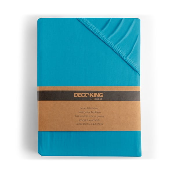 Син еластичен чаршаф от джърси 90x200 cm Amber – Restilo-image-4