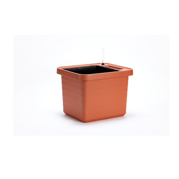 Голяма самонапояваща се теракотена цветна кутия Berberis UNO, 27 л - Plastia-image-1