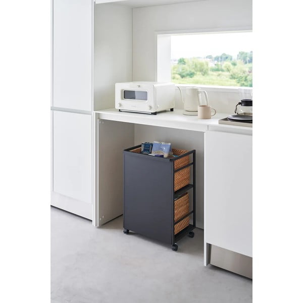 Черен метален подвижен стелаж 42x60 cm Tower – YAMAZAKI-image-4