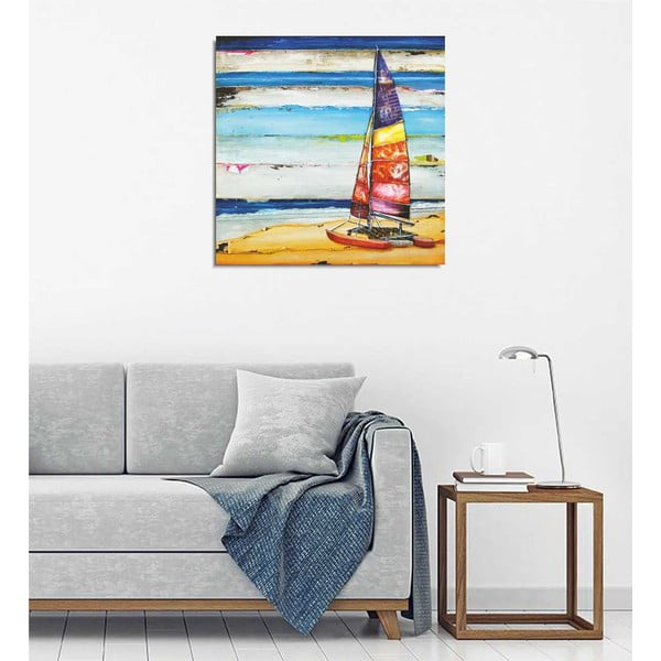 Стенопис върху платно Лодка, 45 x 45 cm - Wallity-image-1