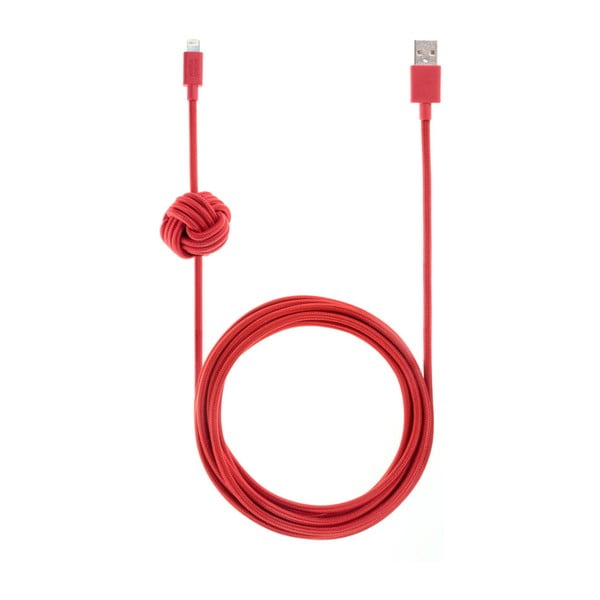 Червен Lightning кабел за синхронизация и зареждане за iPhone Night Cable L, дължина 3 м - Native Union