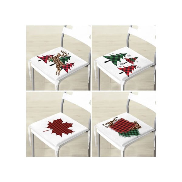 Възглавници за сядане в комплект от 4 бр. с коледни мотиви 40x40 cm Tartan – Mila Home-image-4