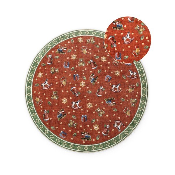 Червен /зелен кръгъл килим с коледен мотив ø 200 cm Toy's Delight Nostalgic Noel Red Green – Villeroy&Boch