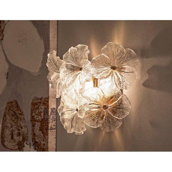 Стъклена стенна лампа  в златист цвят Ibiscus – Mauro Ferretti-image-1