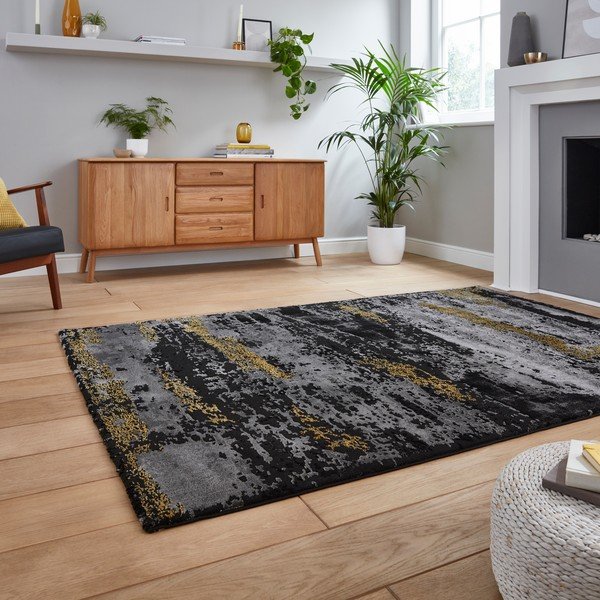 Черно-златист килим 230x160 cm Craft - Think Rugs-image-1