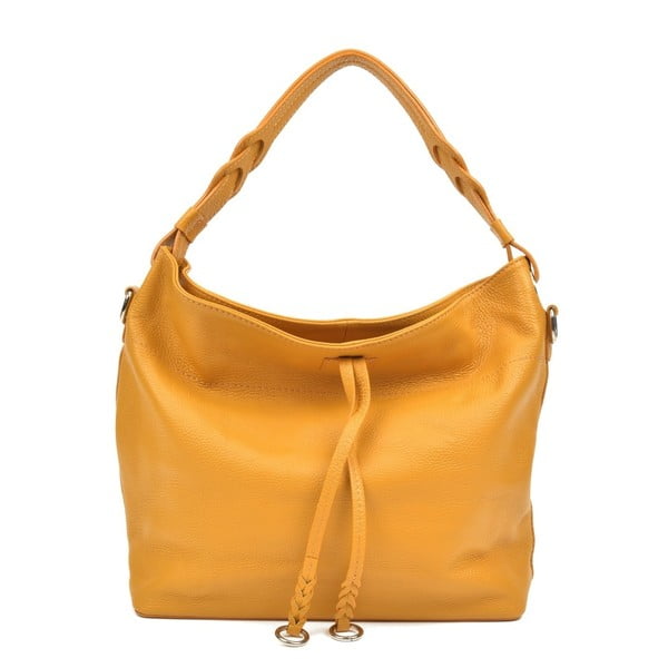 Жълта кожена чанта Camila Lento - Carla Ferreri