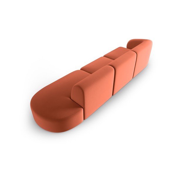 Розов кадифен диван с ляв ъгъл 311 cm Paolo – Milo Casa-image-3