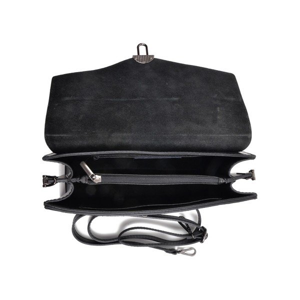 Черна кожена чанта Mangotti Largotte - Mangotti Bags-image-3
