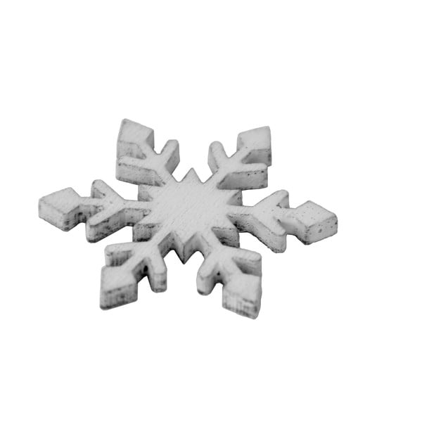 Бял дървен орнамент снежинка - Ego Dekor
