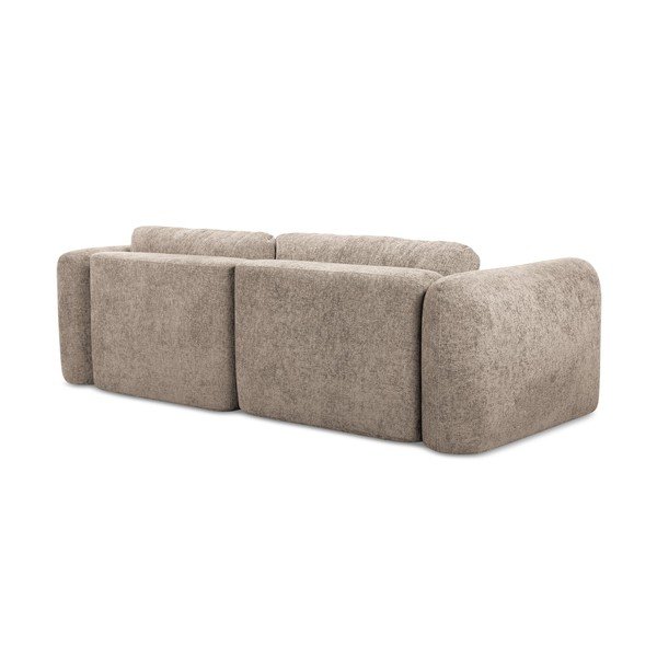 Светлокафяв шенилов разтегателен ъглов диван с място за съхранение (ляв ъгъл) Mele – Makamii-image-3