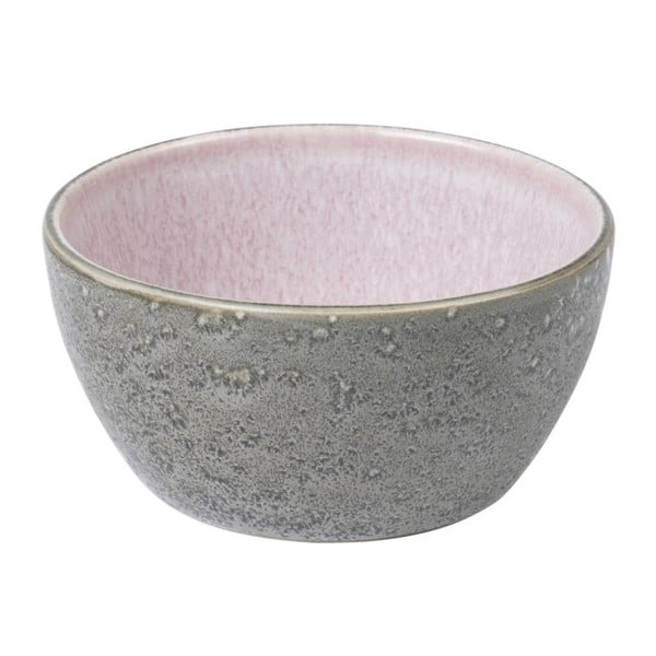 Менса сива керамична купа с розова вътрешна глазура, диаметър 12 cm - Bitz