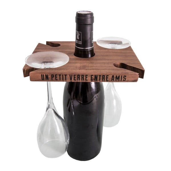 Кафява поставка за вино и чаши Entre Amis - Antic Line