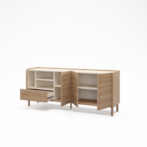 Скрин от дъбов декор  в естествен цвят 180x75,5x44 cm Monza – Marckeric-image-2