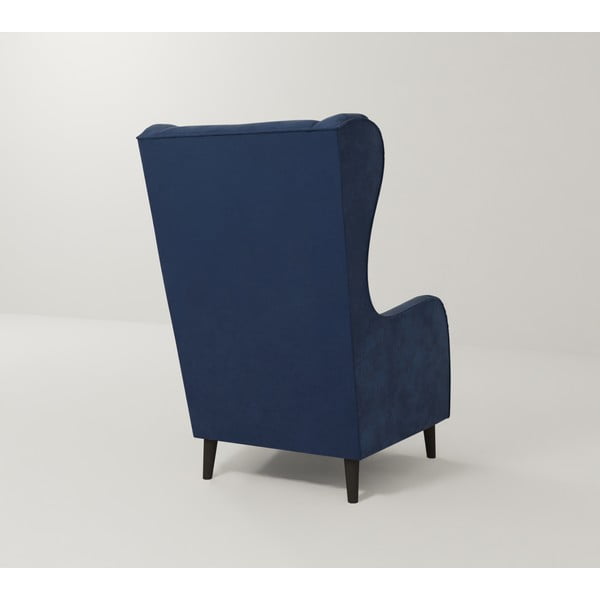 Тъмносиньо кадифено кресло Carole - Ropez-image-2
