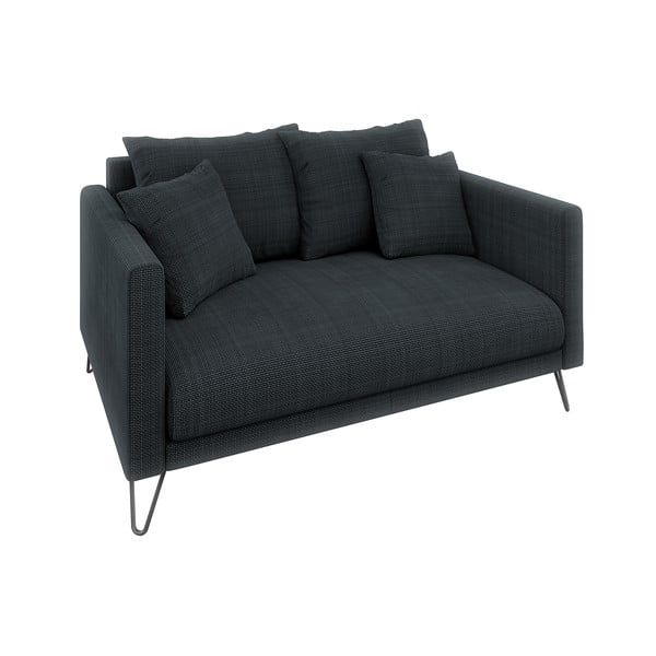 Тъмносив шенилов диван 140 cm Freya – Ropez
