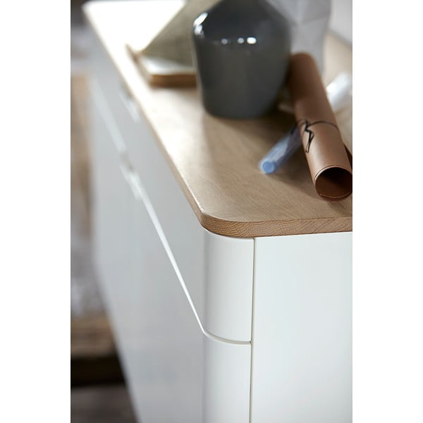 Нисък скрин, изработен от дървесина от бял дъб Amalfi - Unique Furniture-image-2