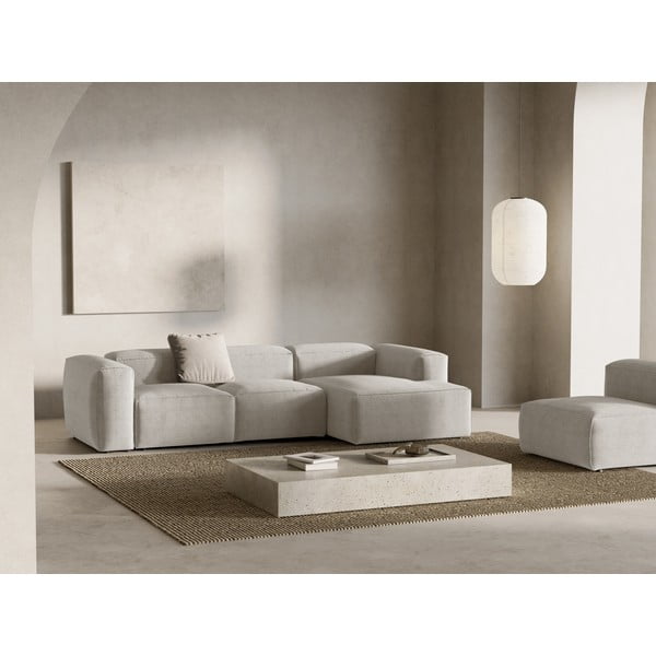 Бежов ъглов диван от рипсено кадифе (десен ъгъл) Bergamo – Cosmopolitan Design-image-1