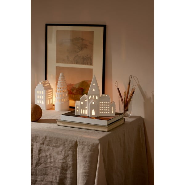 Бял керамичен свещник Urbania Lighthouse City - Kähler Design-image-4