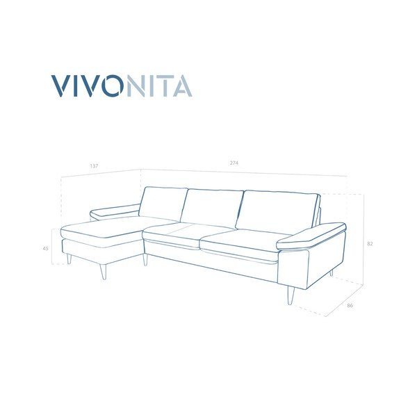 Béžová rohová pohovka s lenoškou na levé straně Vivonita Nathan-image-1