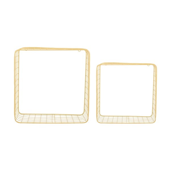 Светложълти стоманени стенни рафтове в комплект от 2 бр. 35 cm Reja – PT LIVING