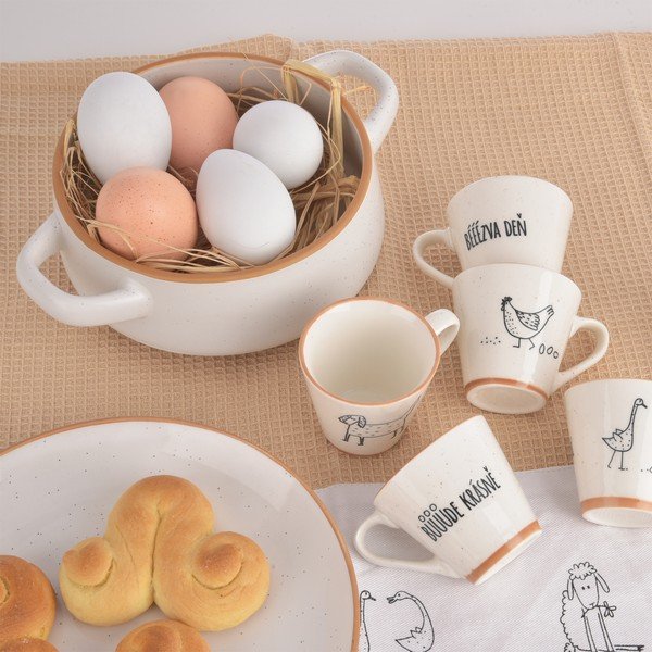 Кремави керамични купички в комплект от 4 бр. 850 ml Statek – Orion-image-3