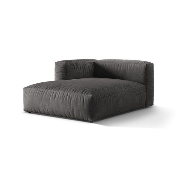 Сив кадифен модул за диван (ляв ъгъл) Martina – Micadoni -image-1