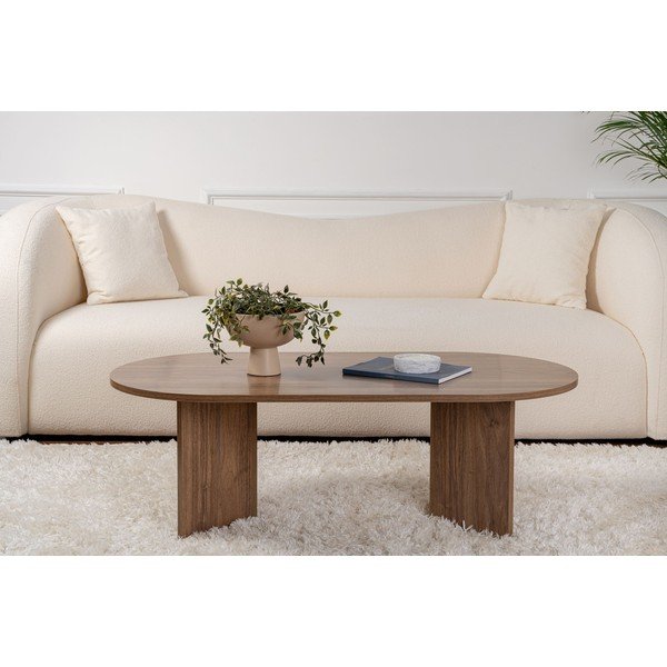 Тъмнокафява масичка за кафе с орехов декор 60x119 cm Sable – Kalune Design-image-3