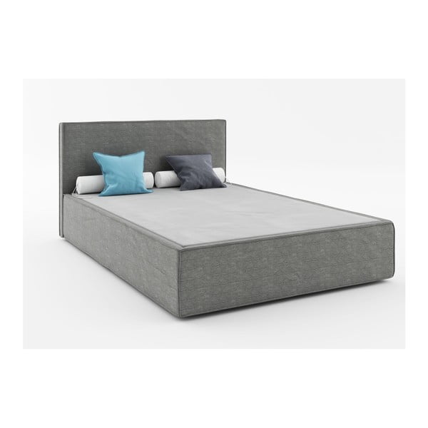 Tmavě šedá dvoulůžková postel Absynth Mio Soft, 160 x 200 cm