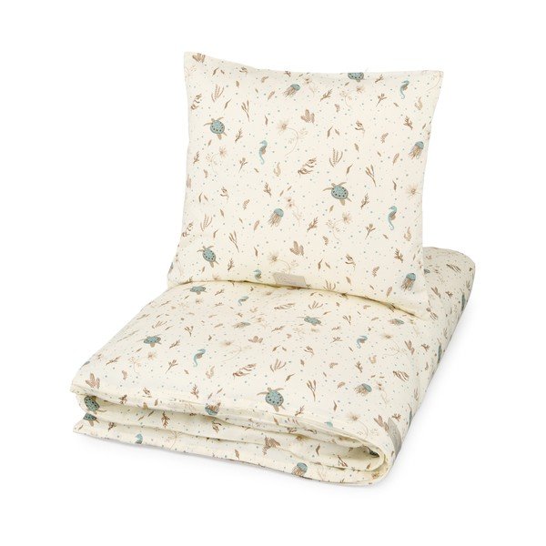 Светложълто детско спално бельо от органичен памук 70x100 cm Sea Garden – Cam Cam Copenhagen