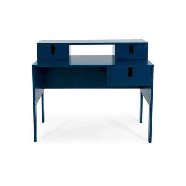 Петролно синя работна маса с 3 чекмеджета Uno - Tenzo