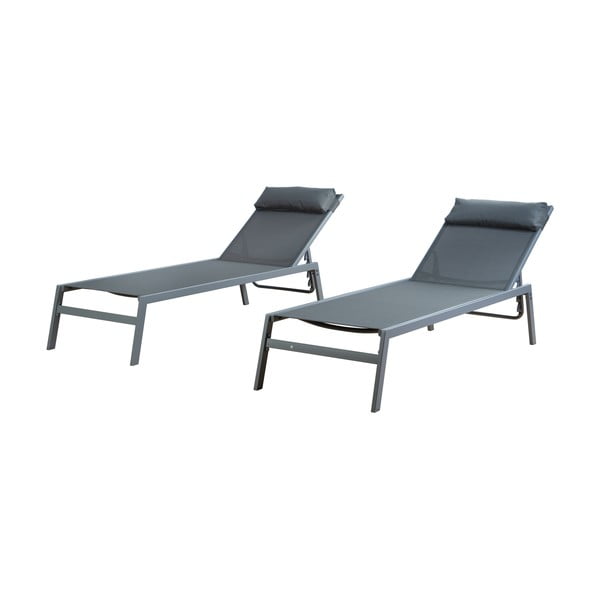 Сив метален градински шезлонг Bari - Rojaplast-image-3