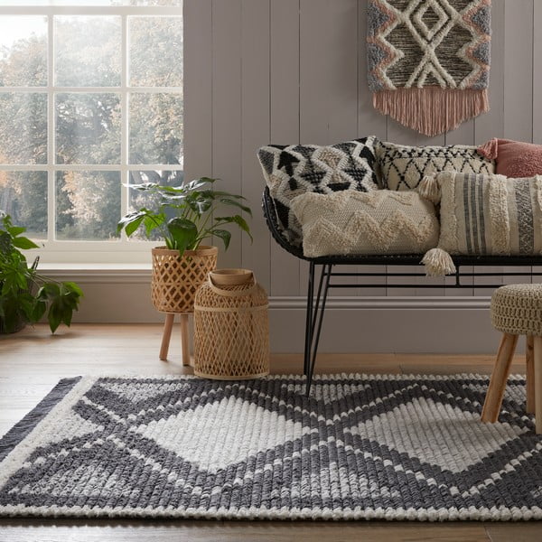 Сив килим 230x160 cm Domino Zaid Berber - Flair Rugs-image-1