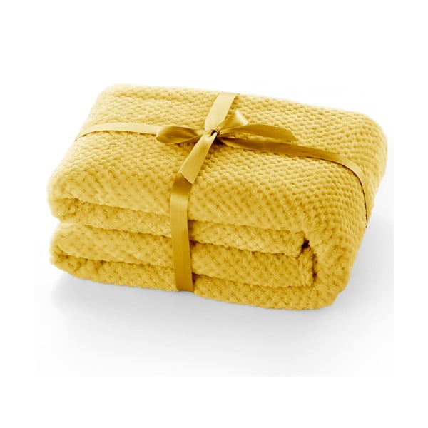 Горчично жълто одеяло от микрофибър , 220 x 240 cm Henry - DecoKing