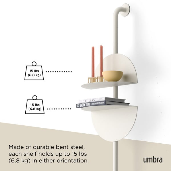 Метална модулна система за рафтове в матово бял цвят 27x203,5x35 cm Solis – Umbra-image-4