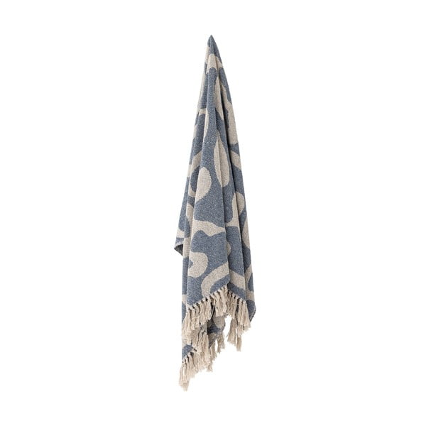 Синьо /бежово одеяло от рециклиран памук 130x160 cm Salobre – Bloomingville