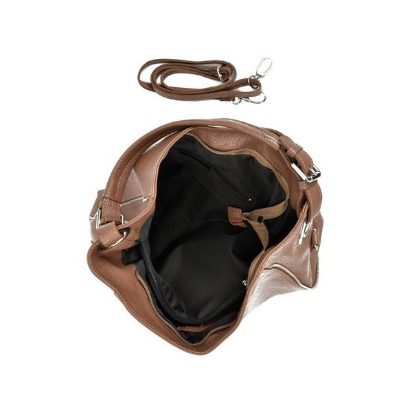 Бежова кожена чанта Mangotti Cassie - Mangotti Bags-image-2