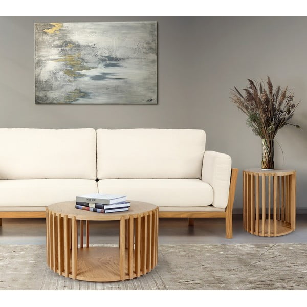 Дъбова маса за кафе , ø 83 cm Drum - Woodman-image-1