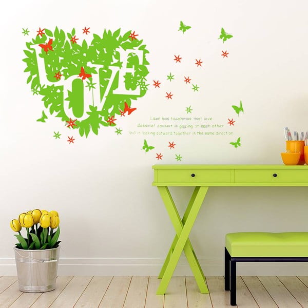 Samolepka na stěnu Green Love, 60x90 cm